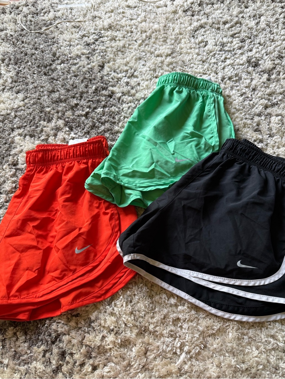 Nike Women’s Athletic Shorts Set — Red, Green & Black